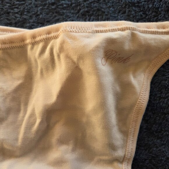 Victoria's Secret Pink! Nude cotton V-string Panties size L - Picture 3 of 5